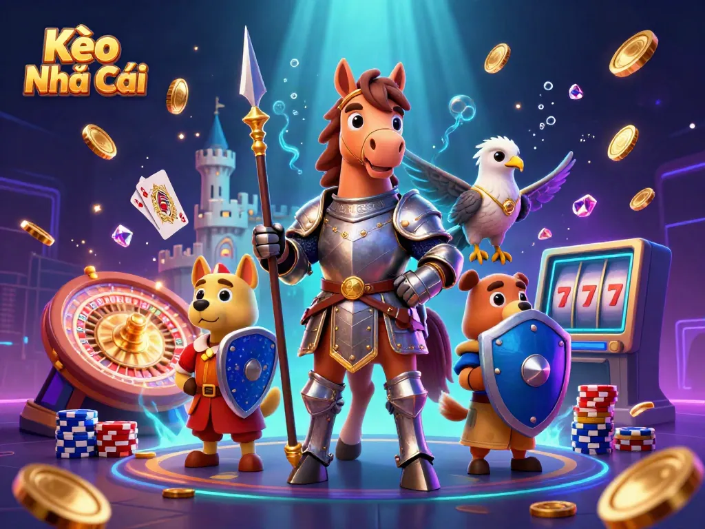 Experience Kèo Nhà Cái with vibrant, animated elements and engaging casino characters.