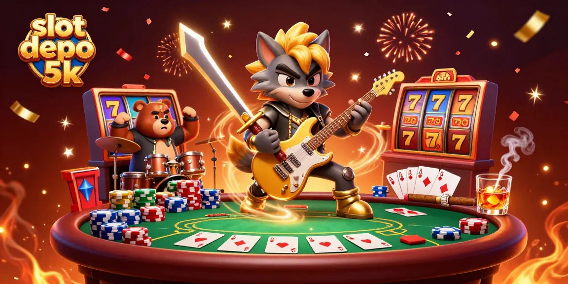 Experience the thrill of slot depo 5k with vibrant characters and casino excitement.