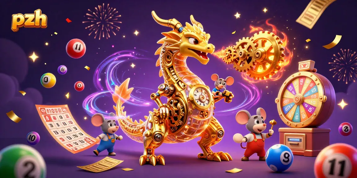 Engage in thrilling gaming adventures with pzh's vibrant casino-themed illustration featuring a golden dragon and dynamic lottery elements.