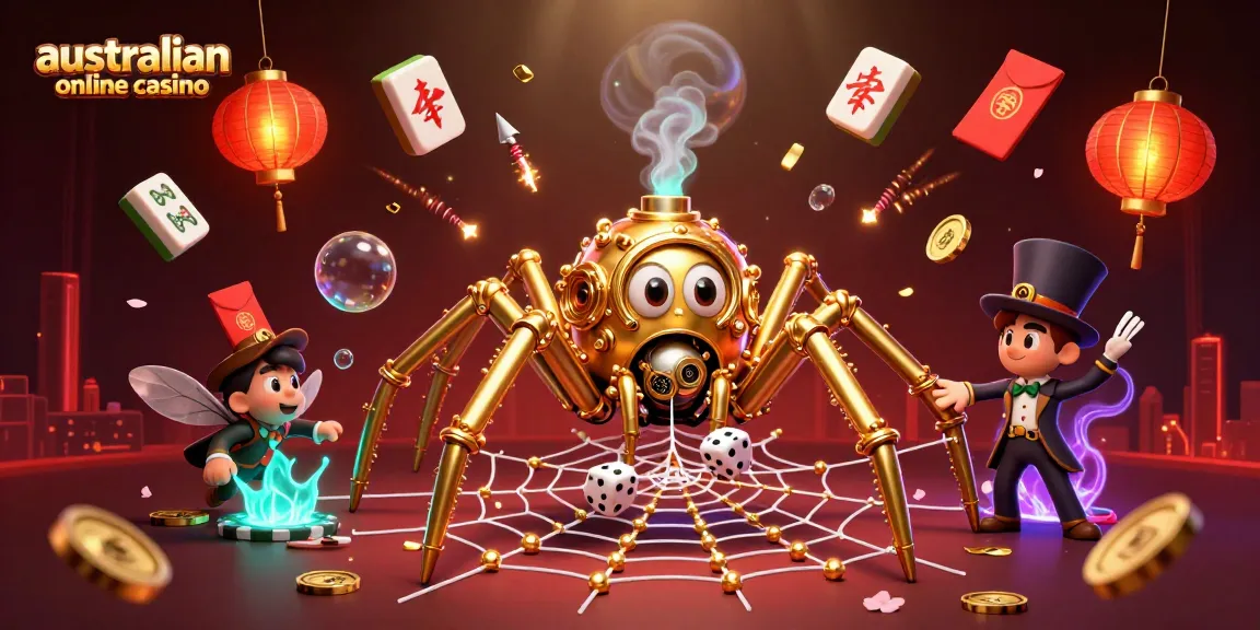 Catch vibrant action in an australian online casino with steampunk characters and lively game elements.